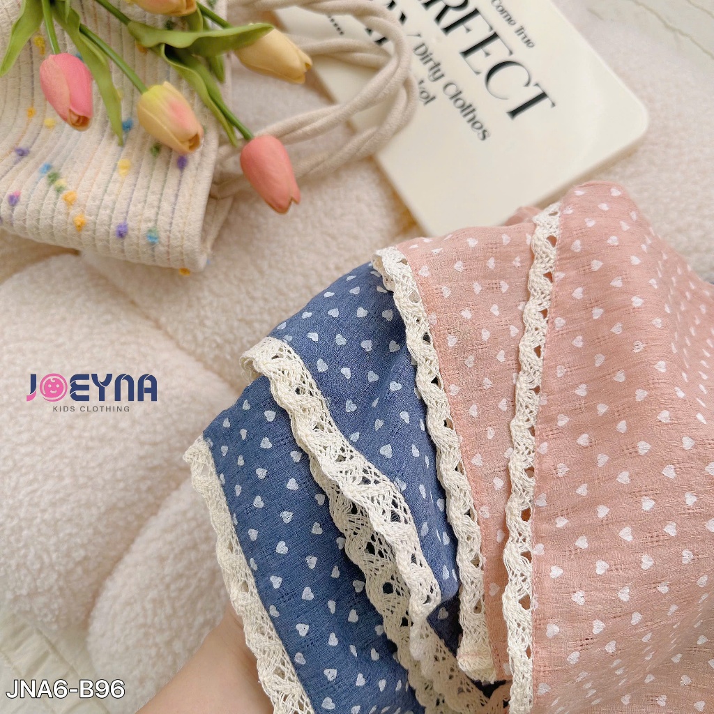 Set bộ 2 dây B96 trái tim phối ren cho bé 8-24kg