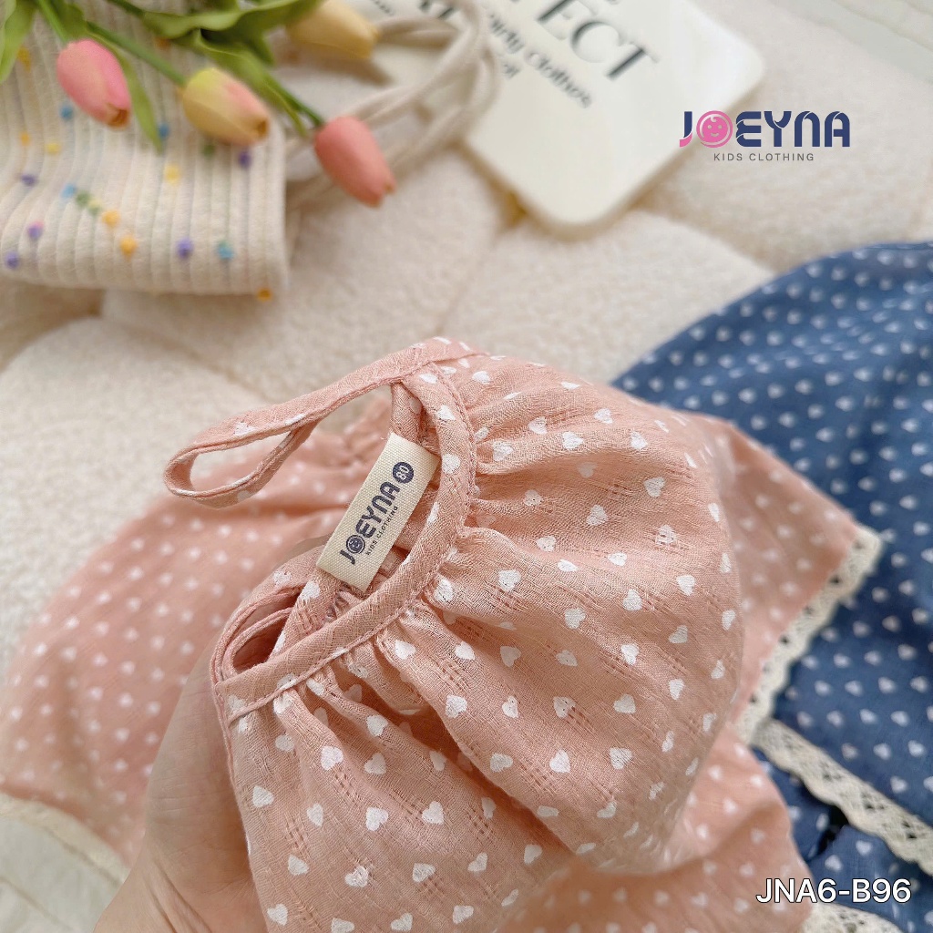 Set bộ 2 dây B96 trái tim phối ren cho bé 8-24kg