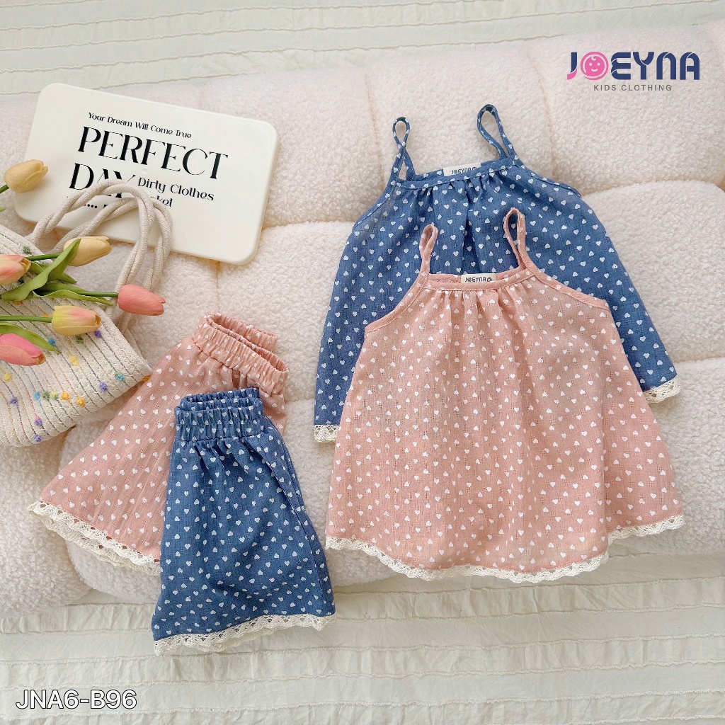 Set bộ 2 dây B96 trái tim phối ren cho bé 8-24kg