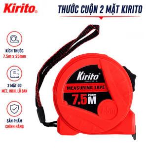 Thước Mét Kirito 7.5m x 25mm 2 Mặt Đo, Thước Cuộn Chính Hãng, Đo Mét, Inch, Lỗ Ban KR7525 KIRITO
