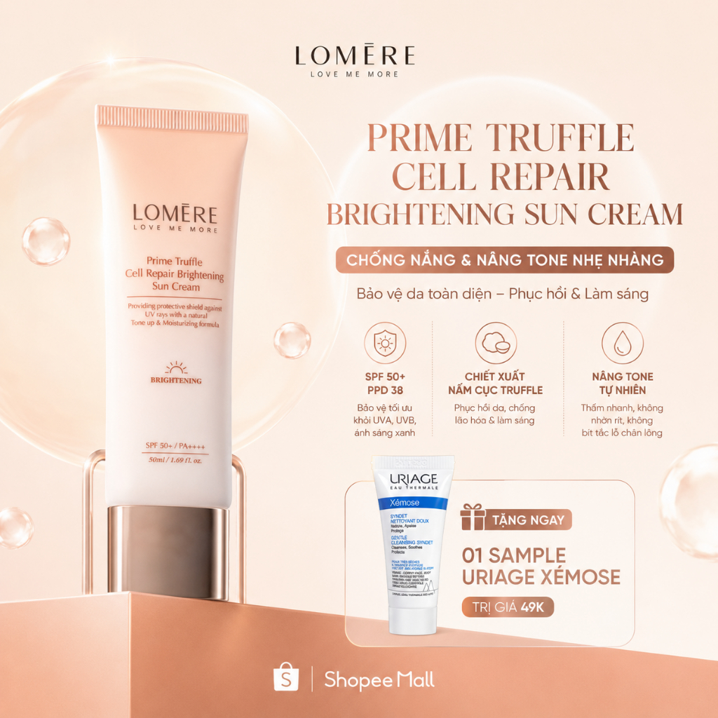 [MALL] Kem chống nắng dưỡng trắng phổ rộng LOMERE Prime Trufle Cell Repair Brightening Sun Cream 50ml