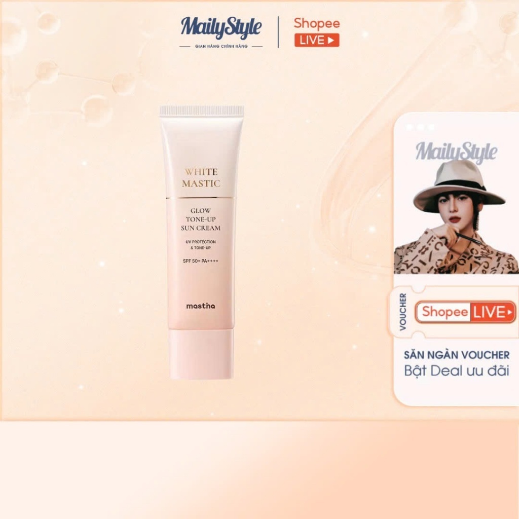 C36_[SVIP] Combo 03 tuýp Kem chống nắng vật lý lai hoá học nâng tone căng bóng Mastina Tone-up Sun Cream SPF 50+ PA++++