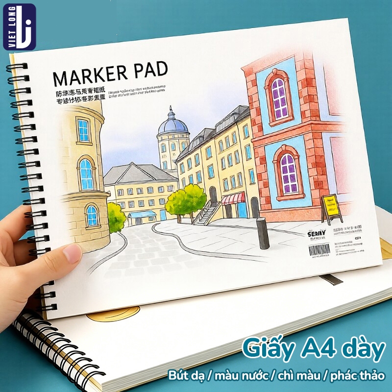 Vở Vẽ Giấy Dày Trắng Sáng, Sổ Sketch Chuyên Dụng Cho Học Sinh Mỹ Thuật, Vẽ Màu Không Lem Nhanh Khô Mực