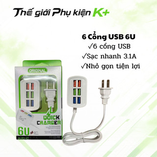 Bộ Sạc 6 Cổng USB 6U Đa Năng Sạc Nhanh Ổn Định Chống Quá Tải An Toàn Cho Điện Thoại Tablet
