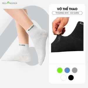 Vớ Cổ Trung ICADO HN28 Co Giãn Chuẩn Form Thấm Hút Tốt Vớ Chuyên Dụng Chơi Thể Thao pickleball tennis