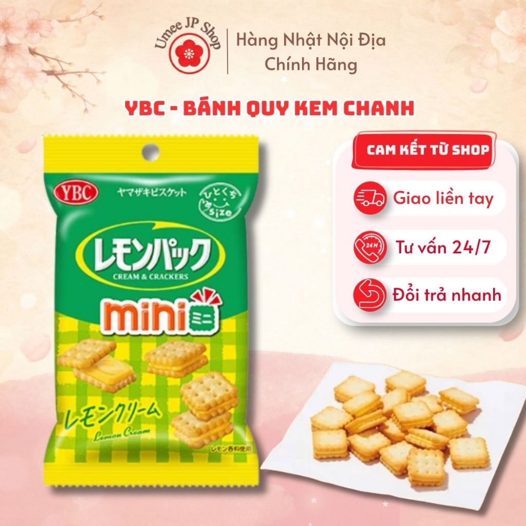 Bánh quy YBC nhân kem chanh gói 40g Nhật Bản - Giòn tan, Nhân Kem Chua Ngọt Thanh Mát