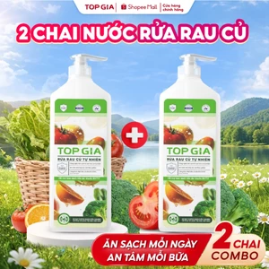 Nước Rửa Rau Củ TOPGIA Dung Tích 1300ml Làm Sạch Thực Phẩm, An Toàn, Không Dư Lượng