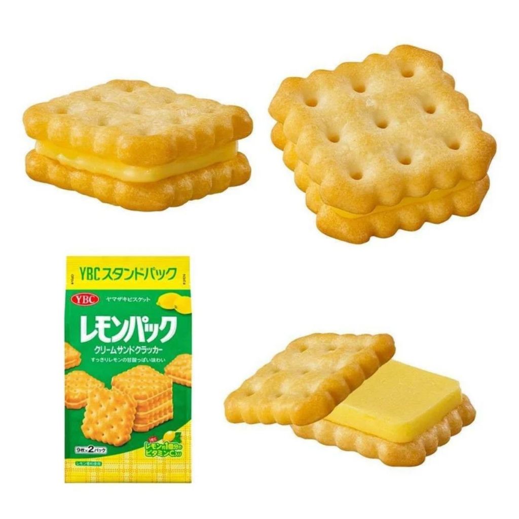 Bánh quy YBC nhân kem chanh gói 40g Nhật Bản - Giòn tan, Nhân Kem Chua Ngọt Thanh Mát