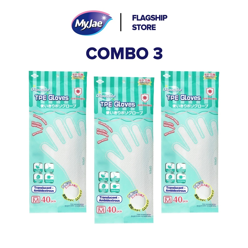 [SVIP] Combo 3 Bịch Găng Tay kháng khuẩn TPE MyJae size M