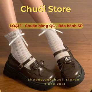 Giày Oxford nữ da PU tổng hợp dệt vải đế cao su trẻ trung tinh tế thời trang tiểu thư