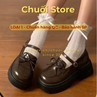 Giày Oxford nữ da PU tổng hợp dệt vải đế cao su dễ thương sang trọng nhẹ nhàng êm ái
