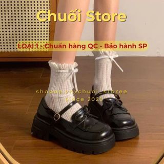 Giày Oxford nữ da PU tổng hợp dệt vải đế cao su trẻ trung tinh tế thời trang tiểu thư