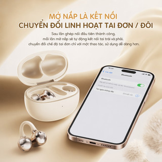Tai nghe Bluetooth mới 2026, kẹp tai, kiểu dáng thời trang, không nhét tai, tai nghe Bluetooth không dây