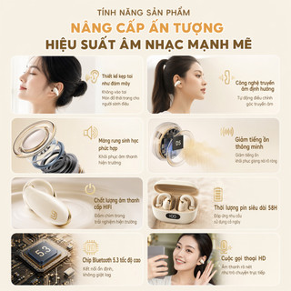 Tai nghe Bluetooth mới 2026, kẹp tai, kiểu dáng thời trang, không nhét tai, tai nghe Bluetooth không dây