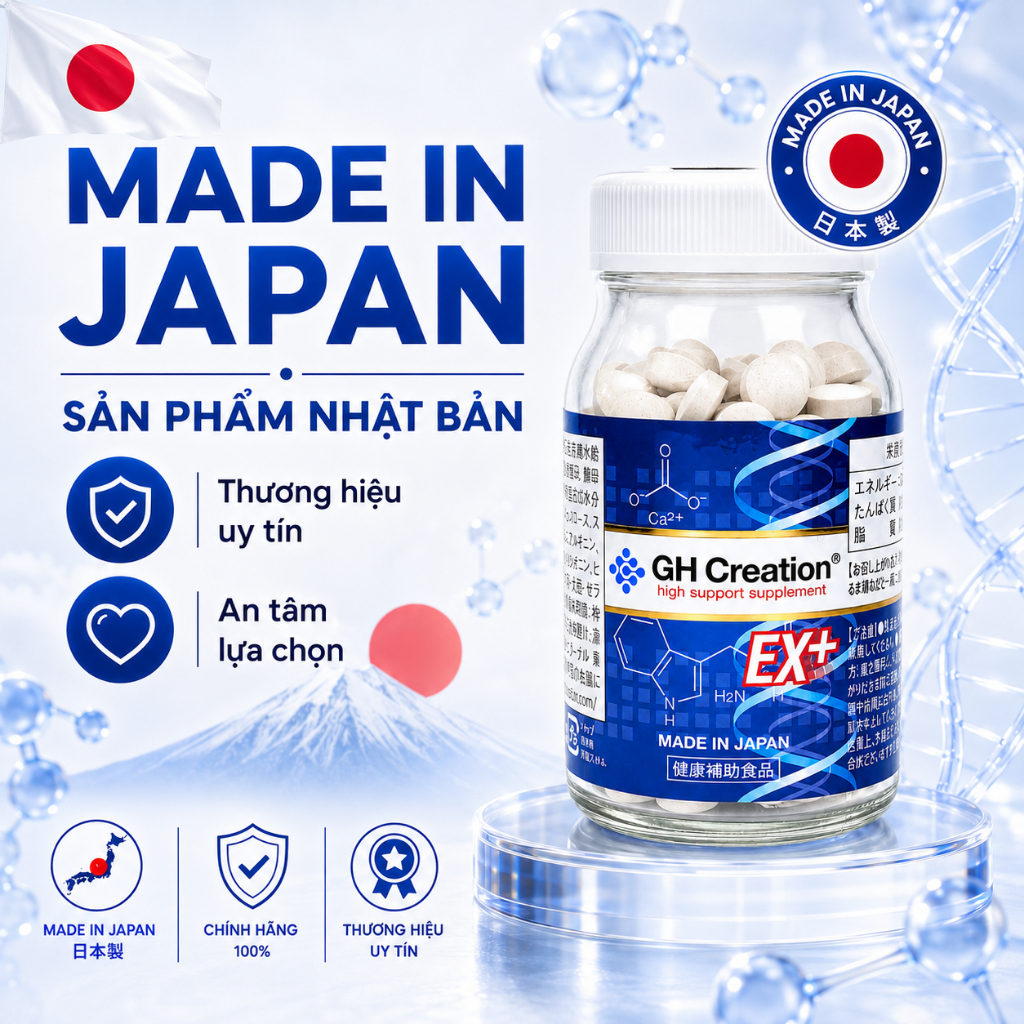 [CÓ TEM PHỤ] Viên Uống Hỗ trợ Tăng Chiều Cao GH Creation EX+ Nhật Bản Phát Triển Chiều Cao Lọ 270 Viên