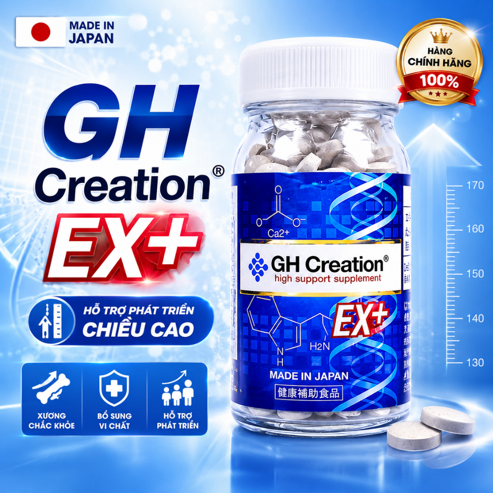 [CÓ TEM PHỤ] Viên Uống Hỗ trợ Tăng Chiều Cao GH Creation EX+ Nhật Bản Phát Triển Chiều Cao Lọ 270 Viên