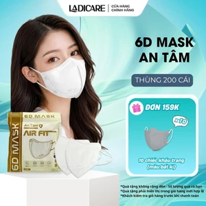 Khẩu trang 6D An Tâm 4 lớp kháng khuẩn ngăn khói bụi, ôm sát khuôn mặt, chống nắng toàn diện