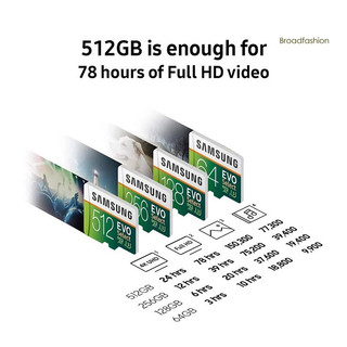 Thẻ nhớ Samsung Evo micro SD 1TB 512GB 256GB 128GB C10 u3 TF 64 GB
