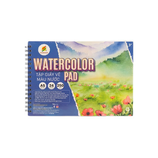 Tập Giấy Vẽ Màu Nước Cao Cấp Size A3/A5 Vân Giấy Bám Màu - Colormate