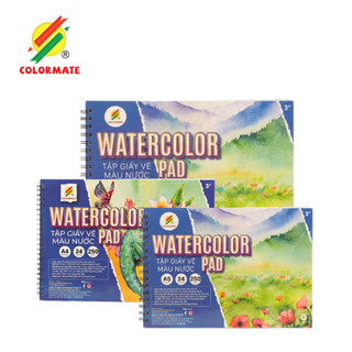 Tập Giấy Vẽ Màu Nước Cao Cấp Size A3/A5 Vân Giấy Bám Màu - Colormate