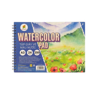 Tập Giấy Vẽ Màu Nước Cao Cấp Size A3/A5 Vân Giấy Bám Màu - Colormate
