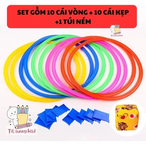 Set Đồ Chơi Vận Động Mầm Non 3 Trong 1(Size 38) – Bộ Ném Vòng Cổ Chai, Nhảy Ô Tiếp Sức Phát Triển Thể Chất Cho Bé 🏃‍♂️🌈