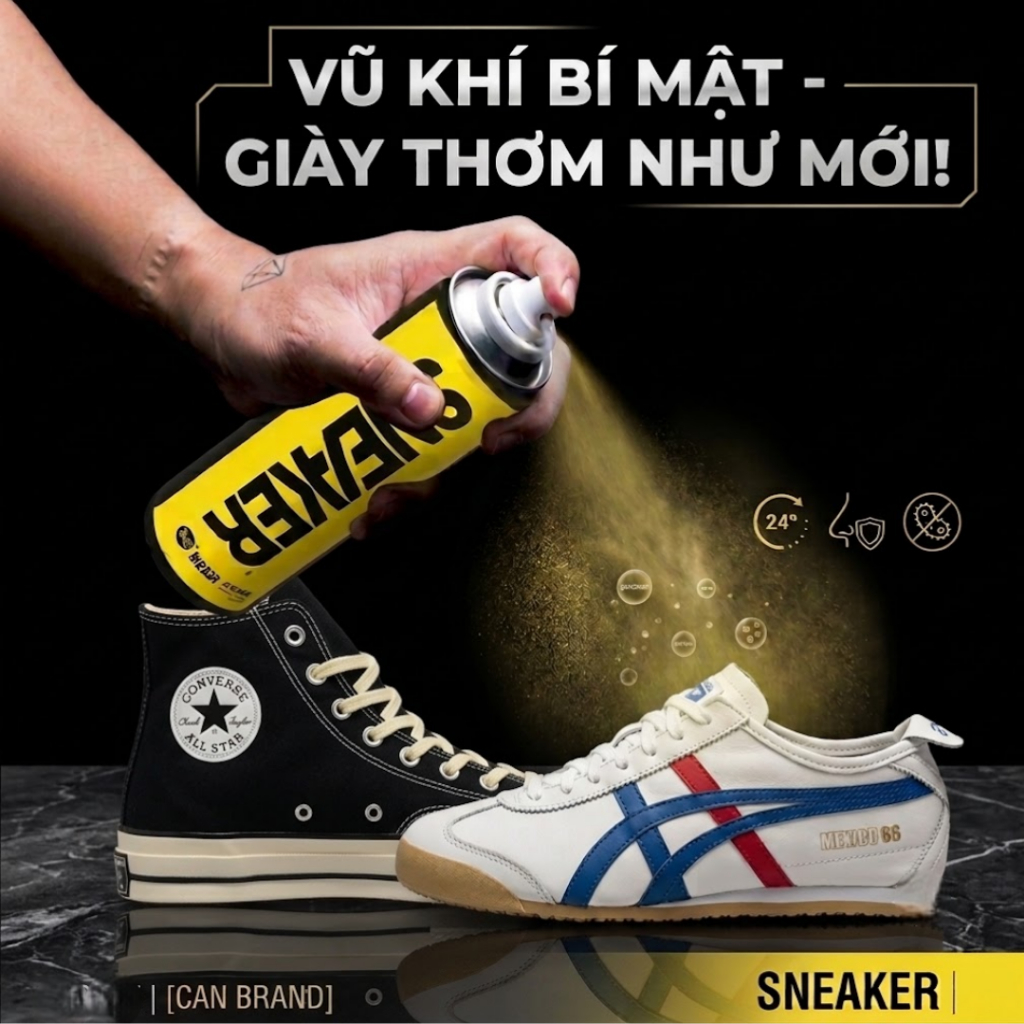 Chai xịt nano kháng thấm nước giày Sneaker 1 lọ 300ml, bình sịt dạng sương kháng nước, kháng bám bụi