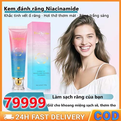 Chính hãng 100% Kem đánh răng Niacinamide làm trắng răng, loại bỏ mảng bám, thơm miệng, vệ sinh khoang miệng hiệu quả