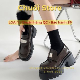 Giày oxford nữ da PU tổng hợp dệt vải đế cao su cao cấp quý phái dễ thương nhẹ nhàng