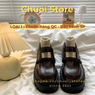Giày oxford nữ da PU tổng hợp dệt vải đế cao su cao cấp quý phái dễ thương nhẹ nhàng