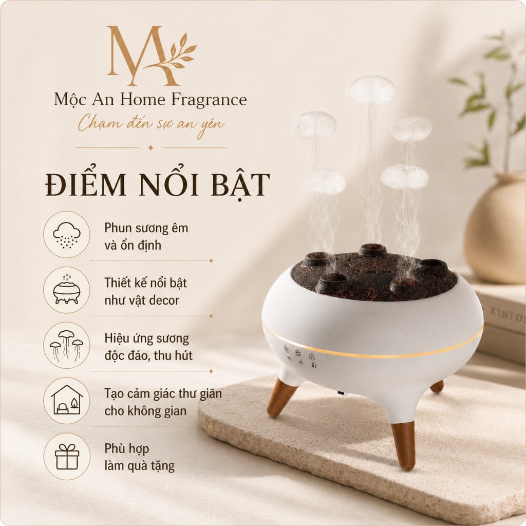 Máy khuếch tán tinh dầu UFO V80 250ml | Máy phun sương cảm biến theo nhạc, LED 7 màu, có remote