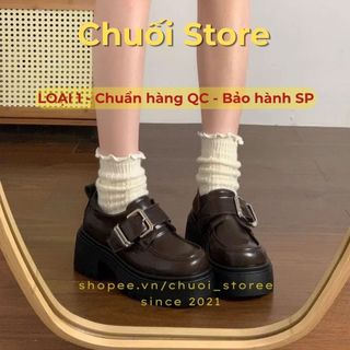 Giày oxford nữ da PU tổng hợp dệt vải đế cao su cao cấp đáng yêu thoải mái vừa vặn