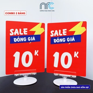 Combo 2 Bảng sale giảm giá, Bảng sale đồng giá 10k, 20k, 30k,....200K - Kích thước 15x20cm - Hàng đẹp bao lỗi