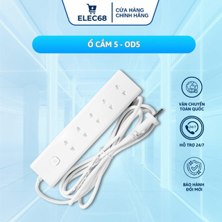 Ổ Cắm Điện 5 Lỗ TPE - Chính Hãng 3m / 5m Chân Cắm Đồng Nguyên Chất, An Toàn - OD5-thietbidienelec68