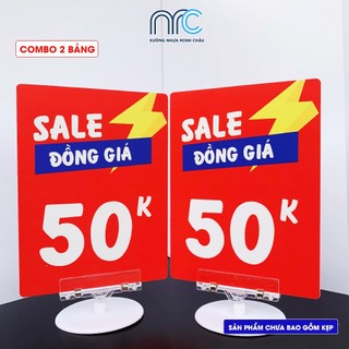 Combo 2 Bảng sale giảm giá, Bảng sale đồng giá 10k, 20k, 30k,....200K - Kích thước 15x20cm - Hàng đẹp bao lỗi