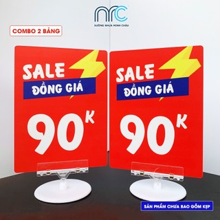 Combo 2 Bảng sale giảm giá, Bảng sale đồng giá 10k, 20k, 30k,....200K - Kích thước 15x20cm - Hàng đẹp bao lỗi