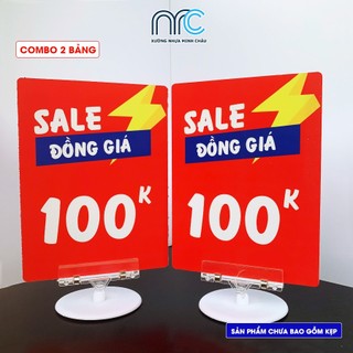 Combo 2 Bảng sale giảm giá, Bảng sale đồng giá 10k, 20k, 30k,....200K - Kích thước 15x20cm - Hàng đẹp bao lỗi