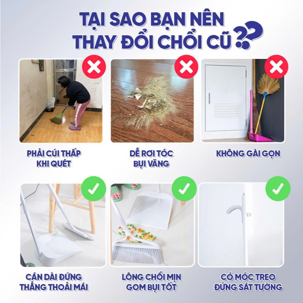 [SVIP] Bộ chổi quét nhà có kèm đồ hốt rác đa năng MyJae