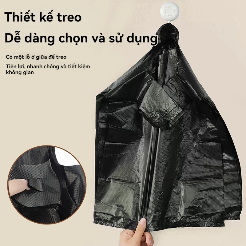 Gói 2kg, Túi Rác Đen PE Siêu Dai Có Quai Xách – Chống Rách, Chống Thấm Nước, Dày Dặn, Tiện Lợi Cho Gia Đình & Văn Phòng