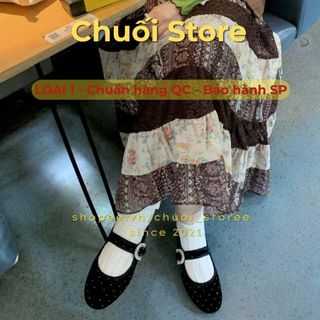 Giày bệt nữ da PU tổng hợp dệt vải đế cao su cao cấp phong cách nữ tính sang chảnh dễ mang
