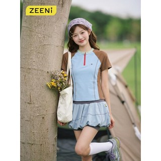 ZEENi Áo thun 100% cotton, kháng khuẩn 7A, dáng ôm, tay ngắn, thích hợp cho nữ chạy bộ và đạp xe.