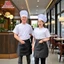 Áo Đầu Bếp Tay Ngắn Kaki Thun Cao Cấp Trắng Gạo - Đồng Phục Nhà Hàng Khách Sạn - Nhận In Thêu Logo Theo Yêu Cầu
