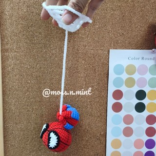 MÓC KHOÁ LEN handmade Người nhện Spiderman đu dây có mạng nhện size to