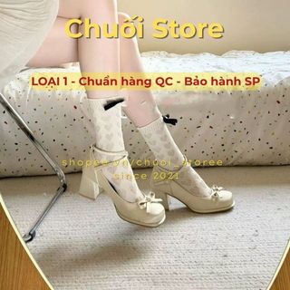 Giày cao gót nữ da PU tổng hợp dệt vải đế cao su sang trọng quý phái tinh t