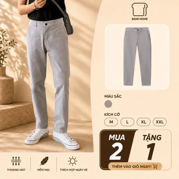 [GIẢM 50%] Quần kaki nam BAMI HOME, quần kaki nam ống suông, form quần tây thanh lịch, thoải mái QK10