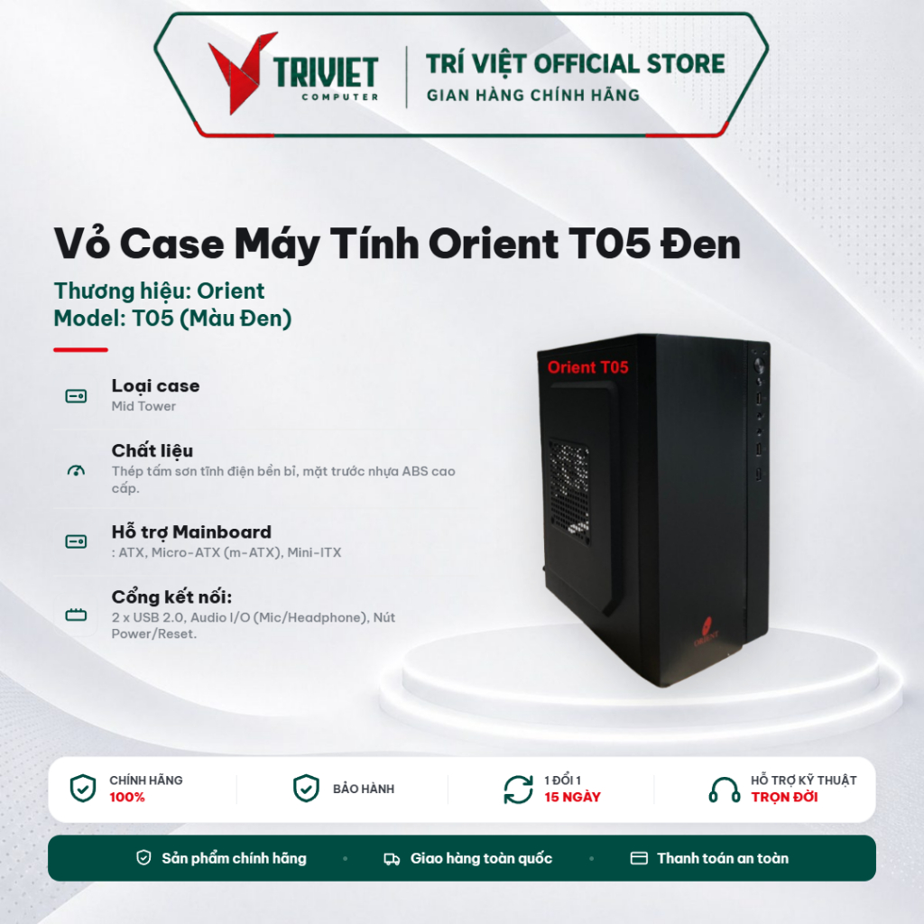 Vỏ Case Máy Tính Orient 101B Đen m-ATX , (Mini Tower) - Thiết Kế Văn Phòng Nhỏ Gọn | BigBuy360 - bigbuy360.vn