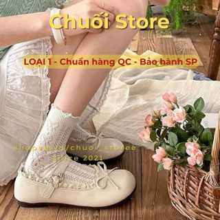 Giày bệt nữ da PU tổng hợp dệt vải đế cao su đáng yêu nhẹ nhàng dễ đi dễ phối đồ