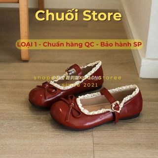Giày bệt nữ da PU tổng hợp dệt vải đế cao su phong cách tiểu nữ tính đáng yêu dịu dàng