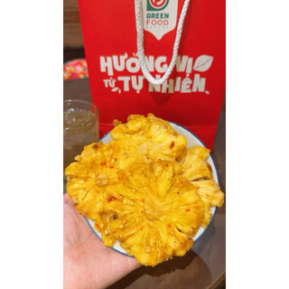 Thơm Sấy Dẻo/ Thơm Sấy Muối Ớt túi 100g, chua ngọt tự nhiên, đạt chuẩn ATTP của nhà GREEN FOOD