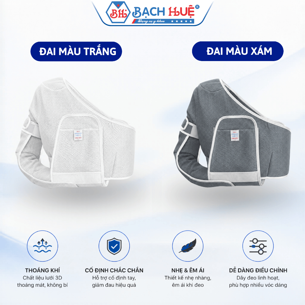 Đai Desault Cố Định Khớp Vai Linh Hiếu (Trái/Phải) - Đai Trợ Lực Thoáng Khí